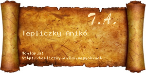 Tepliczky Anikó névjegykártya